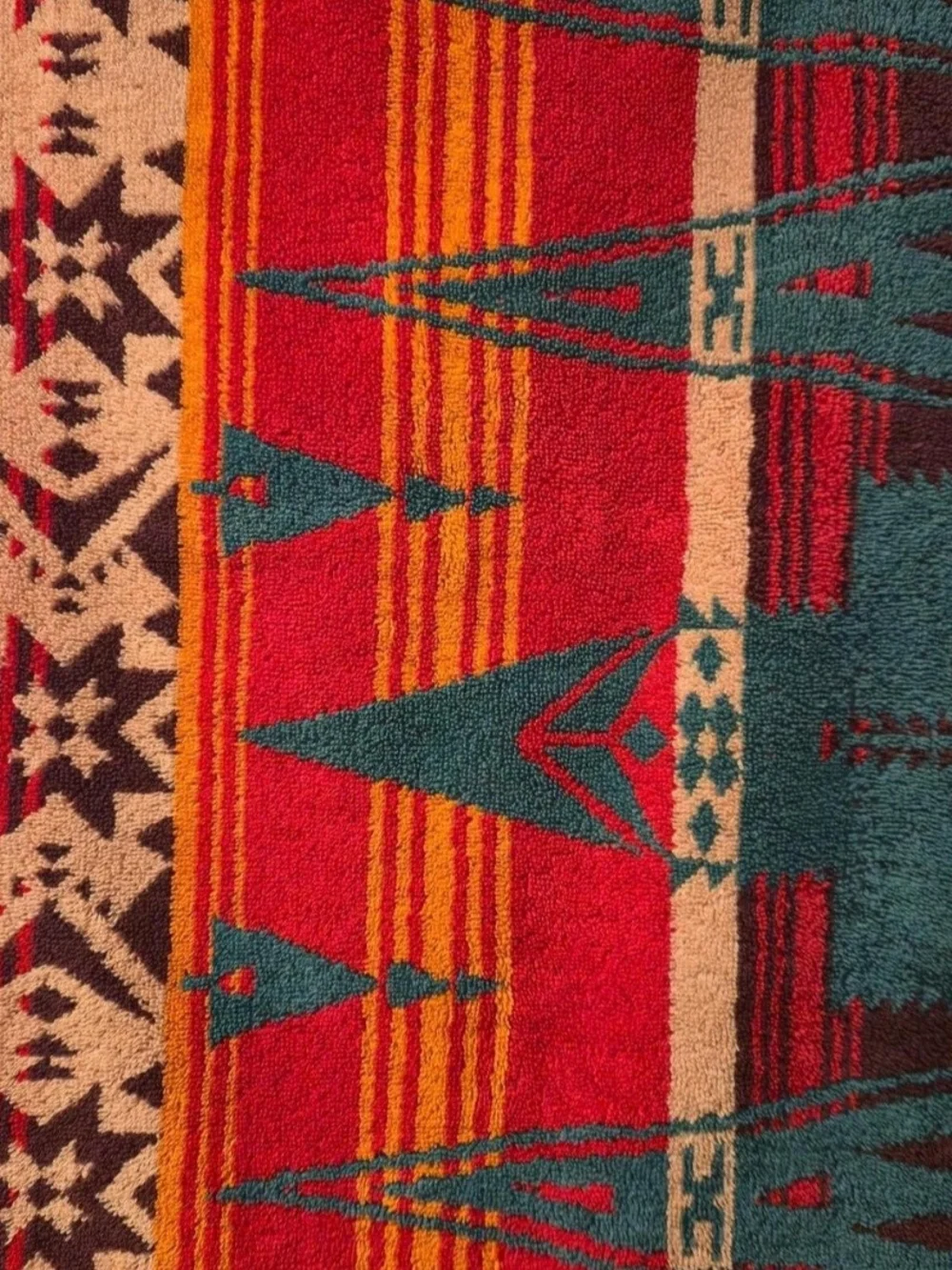 Vintage,Ralph Lauren Red & Teal Southwestern Pattern Towel
